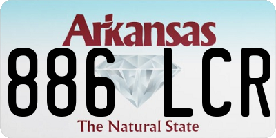 AR license plate 886LCR