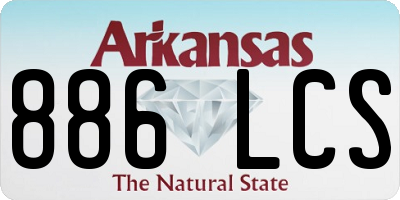 AR license plate 886LCS