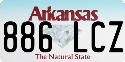 AR license plate 886LCZ