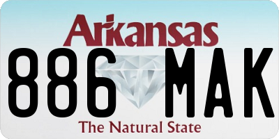 AR license plate 886MAK