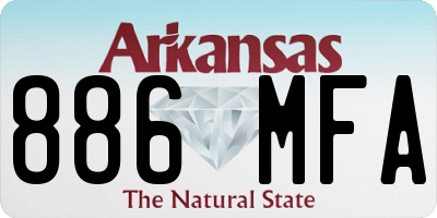 AR license plate 886MFA