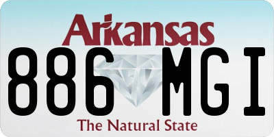 AR license plate 886MGI