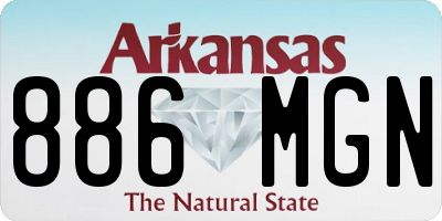 AR license plate 886MGN
