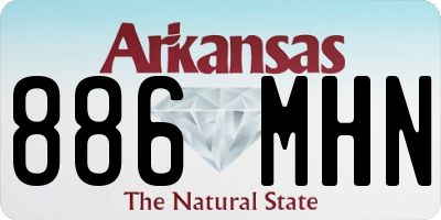 AR license plate 886MHN