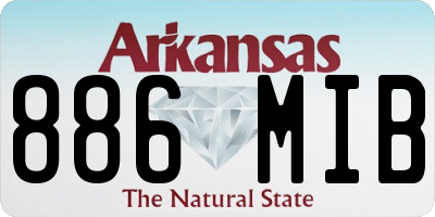 AR license plate 886MIB