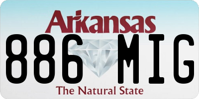 AR license plate 886MIG