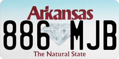 AR license plate 886MJB