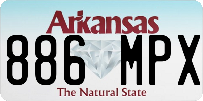 AR license plate 886MPX