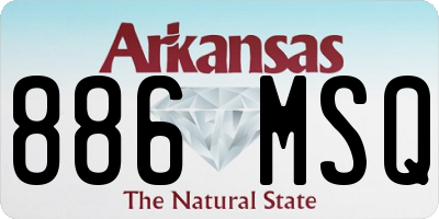 AR license plate 886MSQ