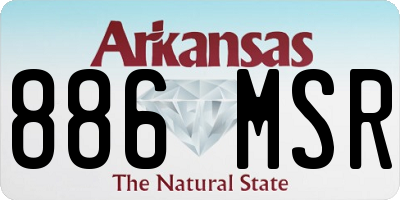 AR license plate 886MSR
