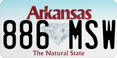 AR license plate 886MSW