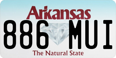 AR license plate 886MUI