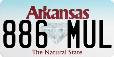 AR license plate 886MUL