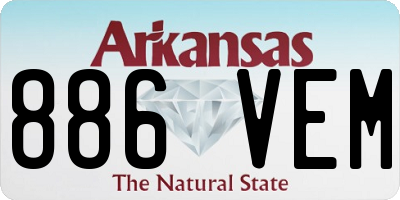 AR license plate 886VEM