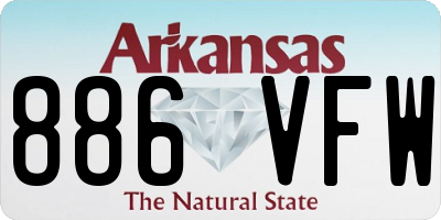 AR license plate 886VFW