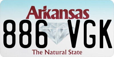 AR license plate 886VGK