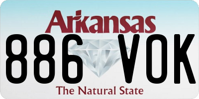 AR license plate 886VOK
