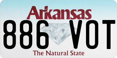 AR license plate 886VOT