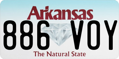 AR license plate 886VOY