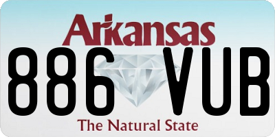 AR license plate 886VUB