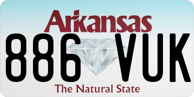 AR license plate 886VUK