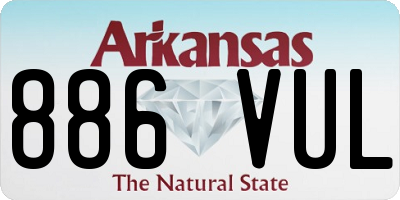 AR license plate 886VUL