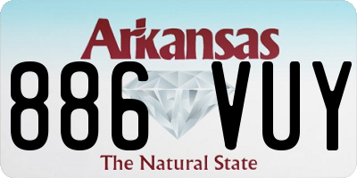 AR license plate 886VUY