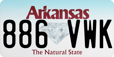 AR license plate 886VWK