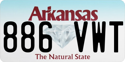AR license plate 886VWT