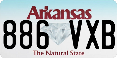 AR license plate 886VXB