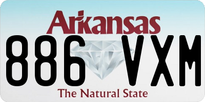 AR license plate 886VXM
