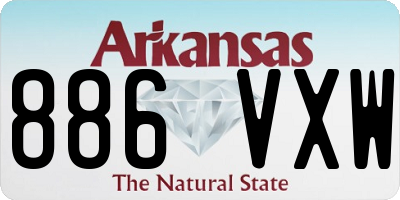 AR license plate 886VXW