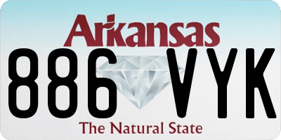AR license plate 886VYK