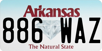 AR license plate 886WAZ