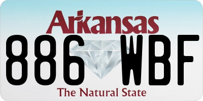 AR license plate 886WBF