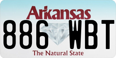 AR license plate 886WBT