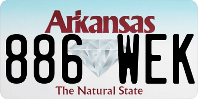 AR license plate 886WEK