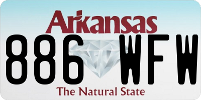 AR license plate 886WFW