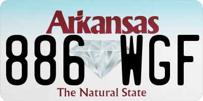 AR license plate 886WGF