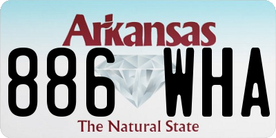 AR license plate 886WHA
