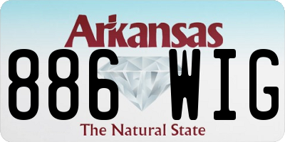 AR license plate 886WIG