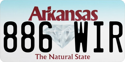 AR license plate 886WIR