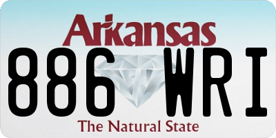 AR license plate 886WRI