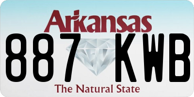 AR license plate 887KWB