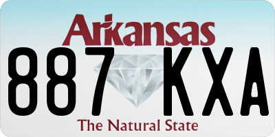AR license plate 887KXA