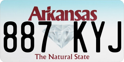 AR license plate 887KYJ