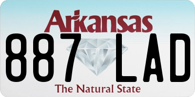 AR license plate 887LAD