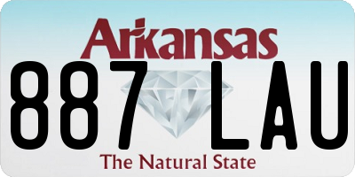 AR license plate 887LAU