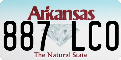 AR license plate 887LCO