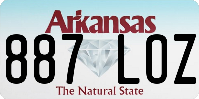 AR license plate 887LOZ